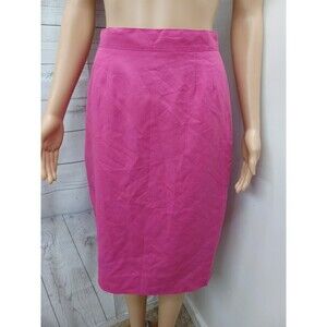 Vtg Diversity Skirt Womens Knee Length Pencil Pink Fuchsia 8P Petite Sz 8 Lined